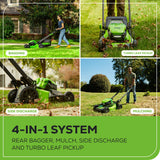 80V 21" Cordless Battery 4-in-1 Self-Propelled Lawn Mower w/ 5.0Ah Battery & Rapid Charger