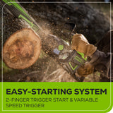 60V 18" Cordless Battery 2.0kW Chainsaw & 24V 6" Pruner Saw w/ (1) 4.0 Ah Battery, (1) 2.0 Ah Battery & (2) Chargers