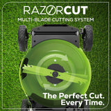 OPEN BOX 60V 21" Cordless Battery Dual Blade Self-Propelled Mower w/ (1) 8Ah battery and 6A Charger