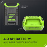 60V 16" Cordless Battery String Trimmer(Attachment Capable) w/ 4Ah Battery and 3A Charger