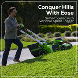 60V 21" Cordless Battery Dual Blade Self-Propelled Mower w/ (1) 8Ah battery and 6A Charger