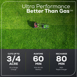 60V 21" Cordless Battery Dual Blade Self-Propelled Mower w/ (1) 8Ah battery and 6A Charger