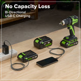 24V Brushless 1/2" 400 in/lbs Drill / Driver and 6.5" Circular Saw Combo Kit w/ (2) 2.0Ah USB-C Batteries and 65W USB-C Fast Charger