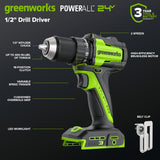 24V Brushless Power Tool 4PC Combo Kit w/ (2) 2.0Ah USB-C Batteries and 30W USB-C Fast Charger