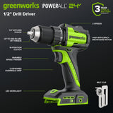 24V Cordless Battery 1/2" 400 in/lbs Drill Driver (Tool Only)