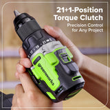24V Cordless Battery 1/2" 800 in/lbs Drill Driver w/ 4.0Ah USB-C Battery & 65W USB-C Fast Charger