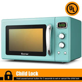 0.9Cu.ft Retro Countertop Microwave Oven 900W with Defrost & Auto Cooking Function, Glass Turntable