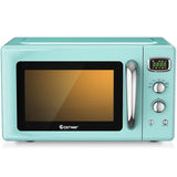 0.9Cu.ft Retro Countertop Microwave Oven 900W with Defrost & Auto Cooking Function, Glass Turntable