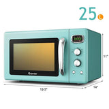 0.9Cu.ft Retro Countertop Microwave Oven 900W with Defrost & Auto Cooking Function, Glass Turntable