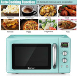 0.9Cu.ft Retro Countertop Microwave Oven 900W with Defrost & Auto Cooking Function, Glass Turntable