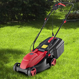 12 AMP 14" Electric Push Lawn Mower 2-in-1 Walk-Behind Lawnmower with Collection Box, 3 Adjustable Height Position