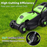 12 Amp Electric Lawn Mower, 13-Inch 2-in-1 Corded Push Mower with Grass Bag, Folding Handle & Adjustable Cutting Height for Garden Yard