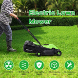 12 Amp Electric Lawn Mower, 13-Inch 2-in-1 Corded Push Mower with Grass Bag, Folding Handle & Adjustable Cutting Height for Garden Yard