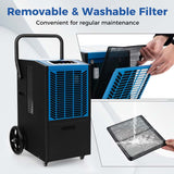 140 Pints 4500 Sq.Ft Crawl Space Dehumidifier with Pump & Drain Hose, Portable Industrial Commercial Dehumidifier for Basement Warehouse