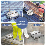 16.5" 2-in-1 Pressure Washer Surface Cleaner w/Casters, 4000 PSI Stainless Steel Undercarriage Pressure Washer Attachment