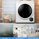 13.2 lb Portable Clothes Dryer, 1700W Electric Compact Front Load Tumble Dryer with Stainless Steel Tub for Apartments & Small Spaces