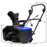 18" Electric Snow Thrower, 15AMP Corded Snow Blower with 180° Rotatable Chute, 10-Inch Clearing Depth