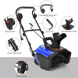 18" Electric Snow Thrower, 15AMP Corded Snow Blower with 180° Rotatable Chute, 10-Inch Clearing Depth