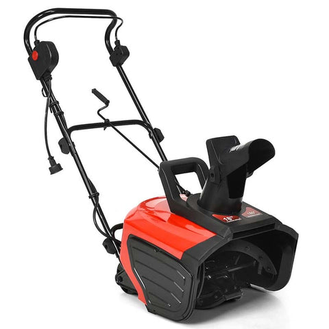 18" Electric Snow Thrower, 15AMP Corded Snow Blower with 180° Rotatable Chute, 10-Inch Clearing Depth