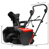 18" Electric Snow Thrower, 15AMP Corded Snow Blower with 180° Rotatable Chute, 10-Inch Clearing Depth