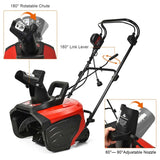 18" Electric Snow Thrower, 15AMP Corded Snow Blower with 180° Rotatable Chute, 10-Inch Clearing Depth