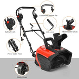 18" Electric Snow Thrower, 15AMP Corded Snow Blower with 180° Rotatable Chute, 10-Inch Clearing Depth