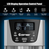 36LBS/24H 2 In 1 Countertop Ice Maker Water Dispenser, Auto-Clean Portable Ice Machine