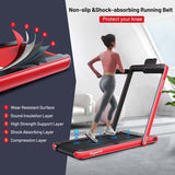2-in-1 Folding Treadmill with Dual Display, 2.25HP Under Desk Treadmill Walking Pad, Bluetooth/Remote, Compact Jogging Machine for Home Office