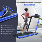 2-in-1 Folding Treadmill with Dual Display, 2.25HP Under Desk Treadmill Walking Pad, Bluetooth/Remote, Compact Jogging Machine for Home Office