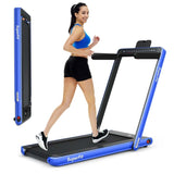 2-in-1 Folding Treadmill with Dual Display, 2.25HP Under Desk Treadmill Walking Pad, Bluetooth/Remote, Compact Jogging Machine for Home Office