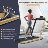 2-in-1 Folding Treadmill with Dual Display, 2.25HP Under Desk Treadmill Walking Pad, Bluetooth/Remote, Compact Jogging Machine for Home Office