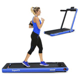 2-in-1 Folding Treadmill with Dual Display, 2.25HP Under Desk Treadmill Walking Pad, Bluetooth/Remote, Compact Jogging Machine for Home Office