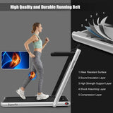 2-in-1 Folding Treadmill with Dual Display, 2.25HP Under Desk Treadmill Walking Pad, Bluetooth/Remote, Compact Jogging Machine for Home Office