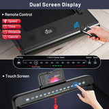 2-in-1 Folding Treadmill with Dual Display, 2.25HP Under Desk Treadmill Walking Pad, Bluetooth/Remote, Compact Jogging Machine for Home Office