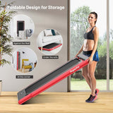 2-in-1 Folding Treadmill with Dual Display, 2.25HP Under Desk Treadmill Walking Pad, Bluetooth/Remote, Compact Jogging Machine for Home Office
