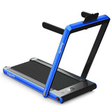 2-in-1 Folding Treadmill with Dual Display, 2.25HP Under Desk Treadmill Walking Pad, Bluetooth/Remote, Compact Jogging Machine for Home Office