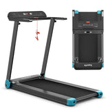 2.25HP Electric Folding Treadmill, Smart APP Control Walking Running Machine with HD LED Display & Device Holder