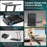 2.25HP Electric Folding Treadmill, Smart APP Control Walking Running Machine with HD LED Display & Device Holder