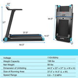 2.25HP Electric Folding Treadmill, Smart APP Control Walking Running Machine with HD LED Display & Device Holder