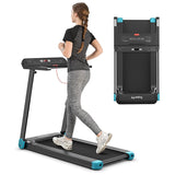 2.25HP Electric Folding Treadmill, Smart APP Control Walking Running Machine with HD LED Display & Device Holder