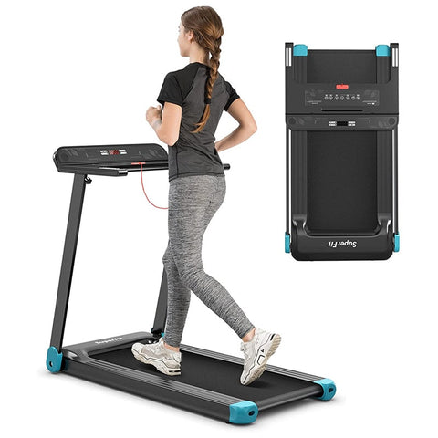 2.25HP Electric Folding Treadmill, Smart APP Control Walking Running Machine with HD LED Display & Device Holder
