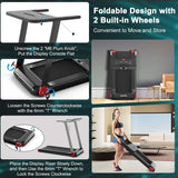 2.25HP Electric Folding Treadmill, Smart APP Control Walking Running Machine with HD LED Display & Device Holder