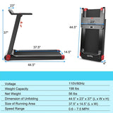2.25HP Electric Folding Treadmill, Smart APP Control Walking Running Machine with HD LED Display & Device Holder
