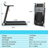 2.25HP Electric Folding Treadmill, Smart APP Control Walking Running Machine with HD LED Display & Device Holder