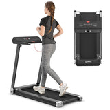 2.25HP Electric Folding Treadmill, Smart APP Control Walking Running Machine with HD LED Display & Device Holder