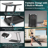 2.25HP Electric Folding Treadmill, Smart APP Control Walking Running Machine with HD LED Display & Device Holder