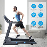 2.25HP Folding Treadmill for Home/Gym, Electric Motorized Portable Running Walking Exercise Machine with Blue-Ray LCD Display
