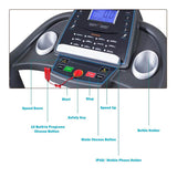 2.25HP Folding Treadmill for Home/Gym, Electric Motorized Portable Running Walking Exercise Machine with Blue-Ray LCD Display