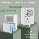 2000 Sq. Ft 32 Pint Portable Dehumidifier for Basement w/Continuous/Drying/Auto Mode, 24H Timer, Drain Hose, Water Tank