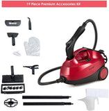 2000W Heavy Duty Steam Cleaner, Multipurpose Household Steamer with 19 Accessories & 1.5L Tank, Chemical-Free Cleaning for Floor, Car, Window